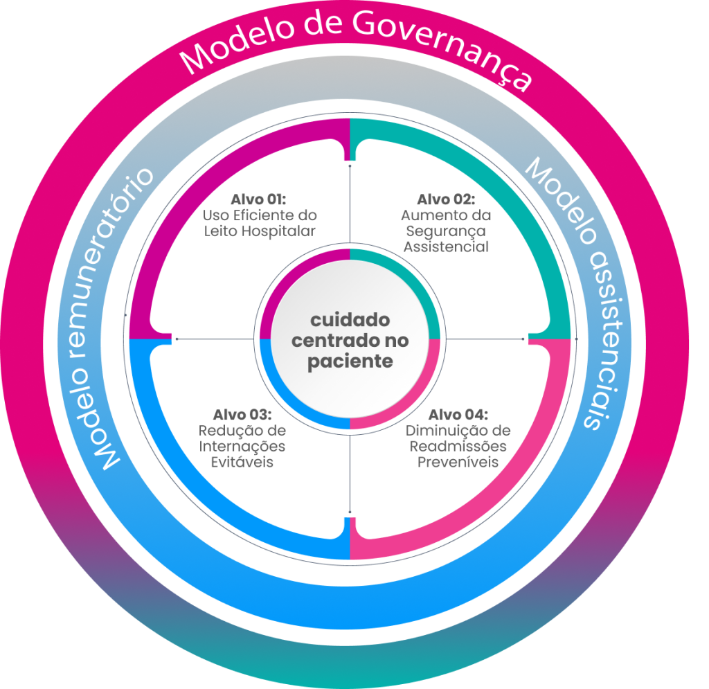 imagem descreve os quatro alvos assistenciais, fundamentais para sustentabilidade economica